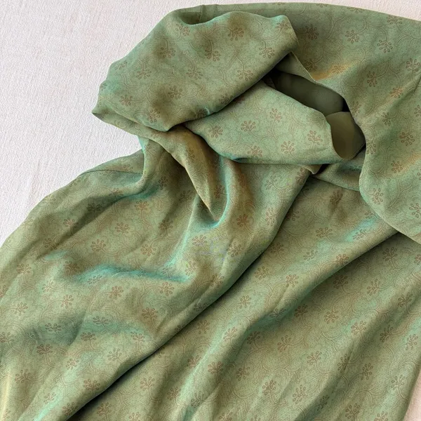 Vintage Tessuto Floral Fairycore Maxi Dress Women Medium Iridescent Green - Image 10