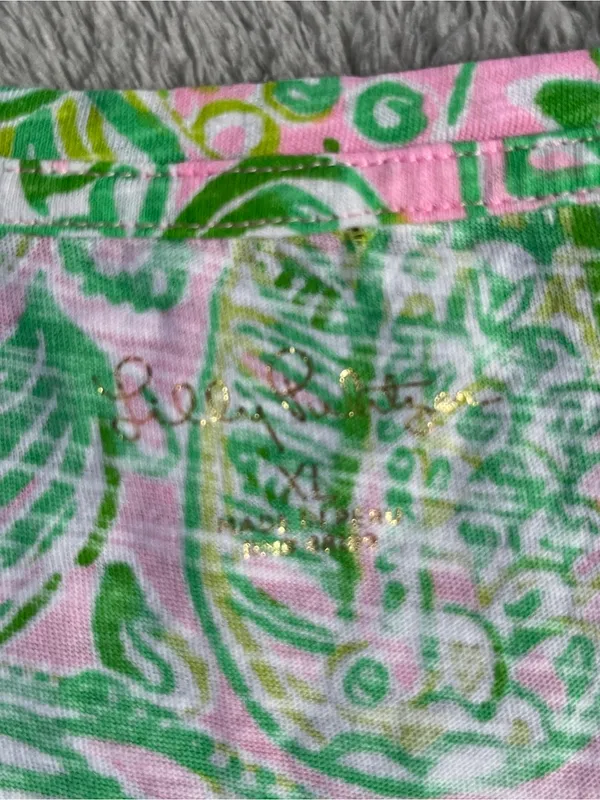 Lilly Pulitzer Etta V Neck top Mandevilla Baby Fins and Flippers resort vacay XL - Image 6