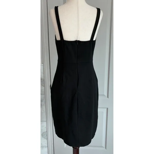 DO+BE Womens Black V-Neck Bodycon Mini Dress GY0272‎ Size M LBD Cocktail Party - Image 4