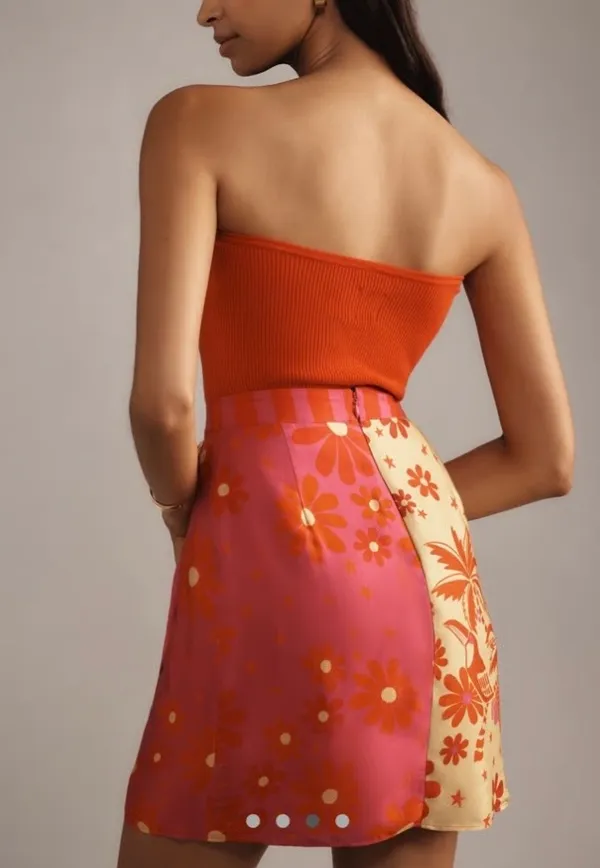 Farm Rio Wrap Slip Mini Skirt, Size XS - Image 5