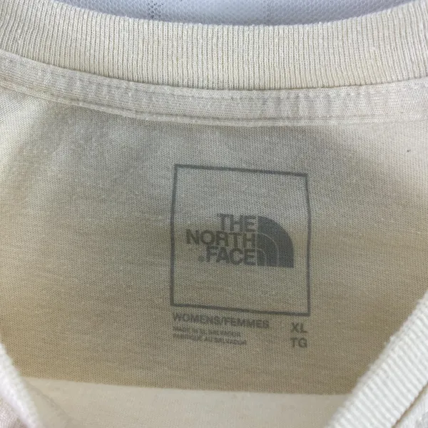 North Face Shirt Womens XL Beige Cream Short Sleeve Crewneck Embroidered Outdoor - Image 4