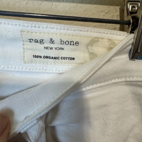 Rag‎ & Bone White Jeans Size 28 Women's Nina High-Rise Ankle Flare Raw Hem - Image 5