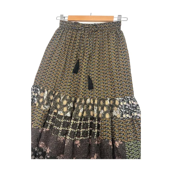 Earthbound Pants Womens Small Black Patchwork Palazzo Boho Hippie Festival Artsy - Image 7