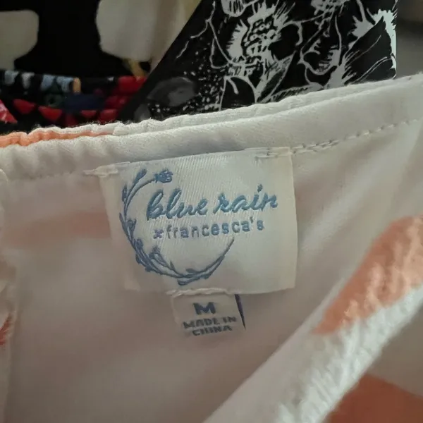 Blue Rain Striped Orange and White Dress - Image 2