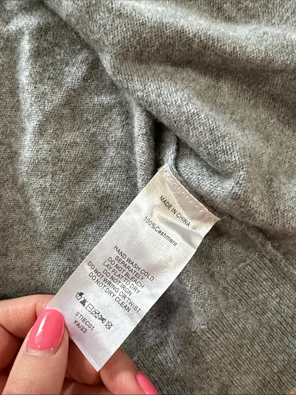 Quince Mongolian Cashmere Full-Zip Hoodie Heather Gray Sz S - Image 6