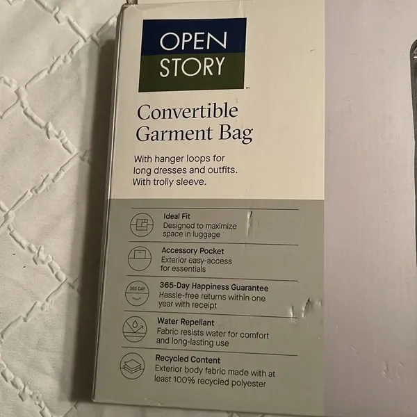 Open Story Convertible Gray Garment Bag - Image 3