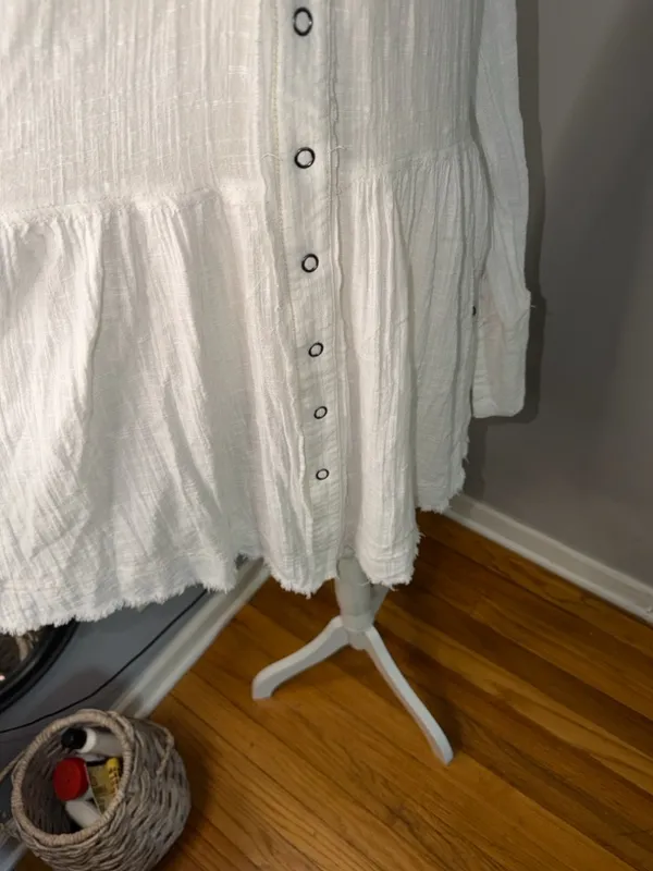 We The Free White Button-Front Gauze Blouse - Image 3