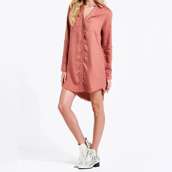 Dear John Denim Wistful Mauve Long Sleeve Button Avery Dress - Image 8