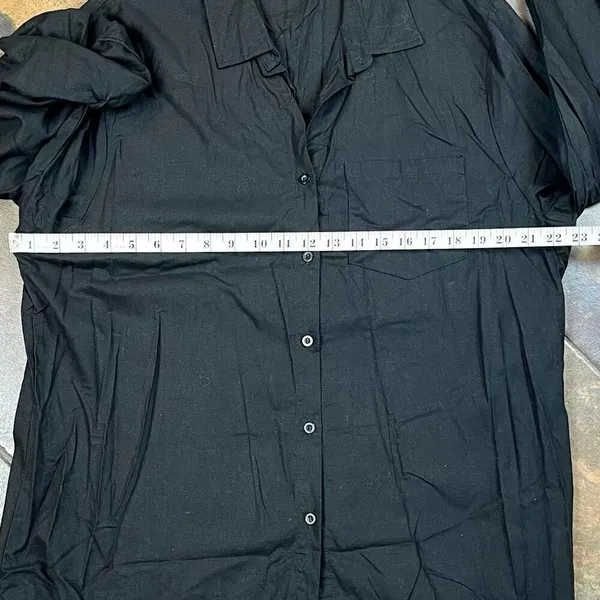 Women’s Black Long Sleeve Button Up Blouse XXL - Image 6