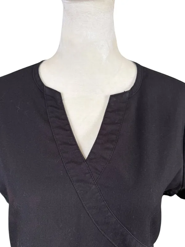 NRG by Barco short sleeve v-neck scrub top black stretchy with pockets size S - Image 5