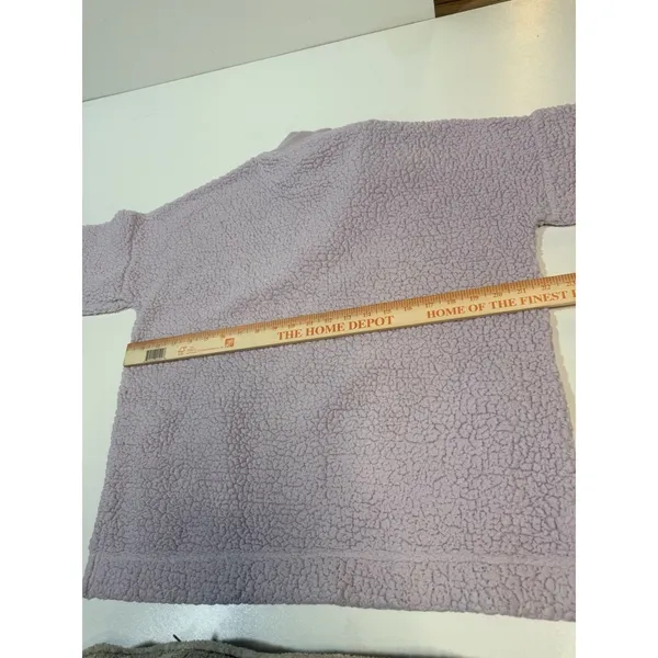 Aerie Dream Sherpa Quarter Zip Pullover Sweatshirt Womens Sz Small Lavender - Image 8
