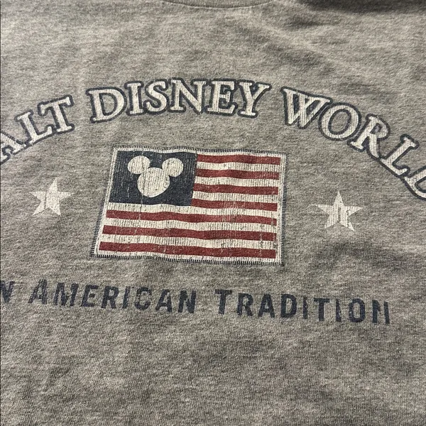 Vintage Walt Disney World‎ Long Sleeve Cotton Gray tshirt adult size XS - Image 2
