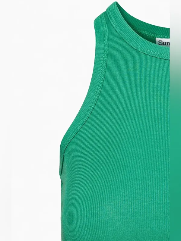 Aritzia Sundeh Honor Hip Tank - Green Ribbed Tank Top - Image 4