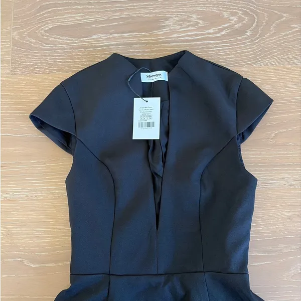 Showpo Mini Dress Low Cut Jacqui Size US 2 Black - Image 3