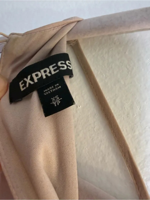 Express Blush Pink High-Low Halter Dress with Waist Tie - Image 5