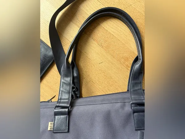 BEIS Gray and Black Laptop Weekender Bag - Image 4