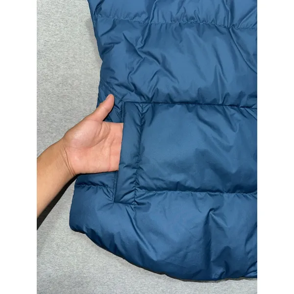 Athleta Women's Puffer Vest Teal Blue Down Filled Full Zip Pockets Downtown Sz M - Image 2