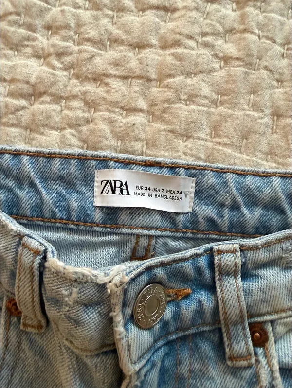 ZARA Light wash straight leg high waisted jeans - Image 3