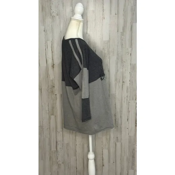 We The Free Women's Gray‎ Colorblock 3/4 Sleeve Blouse Size Small Casual - Image 2