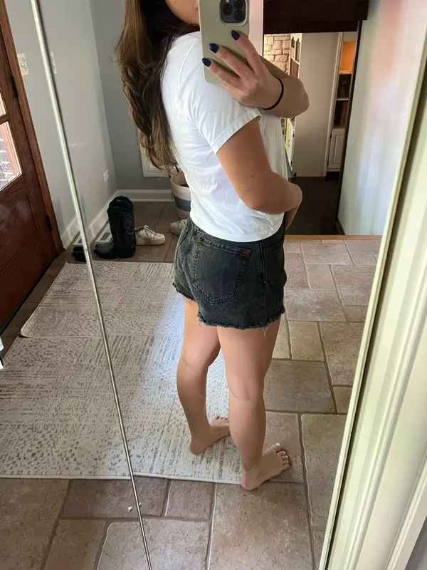 Urban Outfitters high rise black denim shorts - Image 2