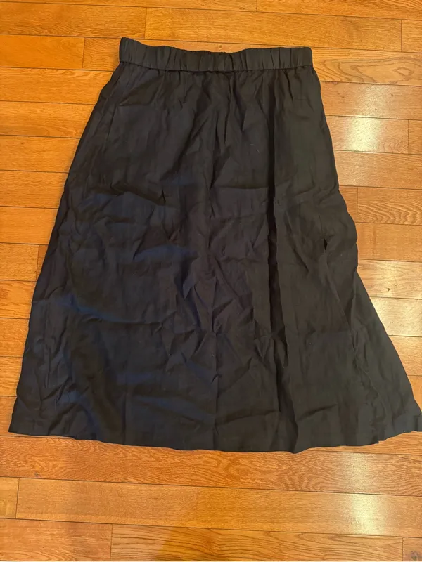 Quince 100% European Linen Midi Slip Skirt in Black - Size XL (EUC) - Image 2