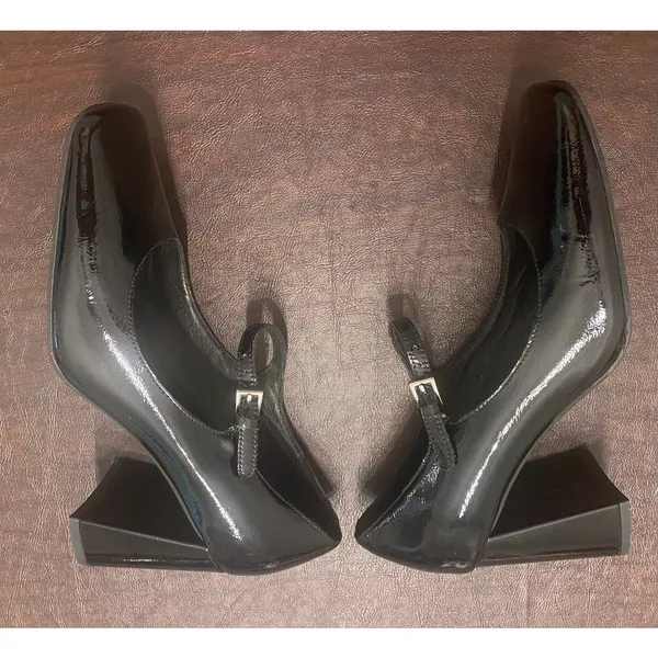 Jeffrey Campbell Black Patent Leather Mary Jane Block Heel 3.5" Pumps Size 8 - Image 6