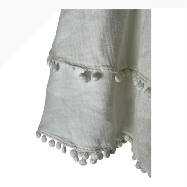 Apiece Apart‎ Skirt Women Medium White Cotton Analisa A Line Mini Pom Pom Tiered - Image 5