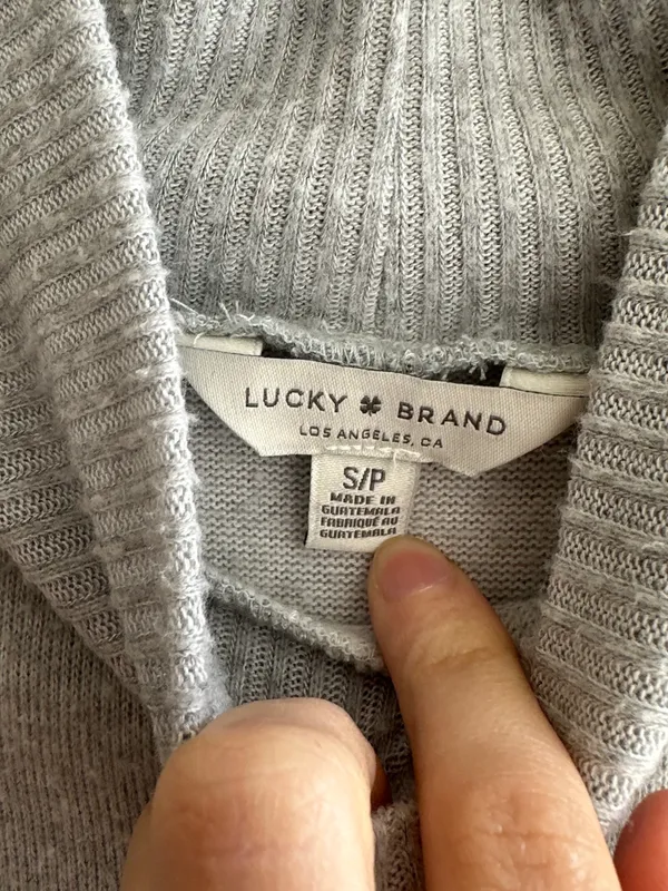 Lucky Brand Mockneck Heather Grey Cozy Stretch Sweater Top, Size Small - Image 8