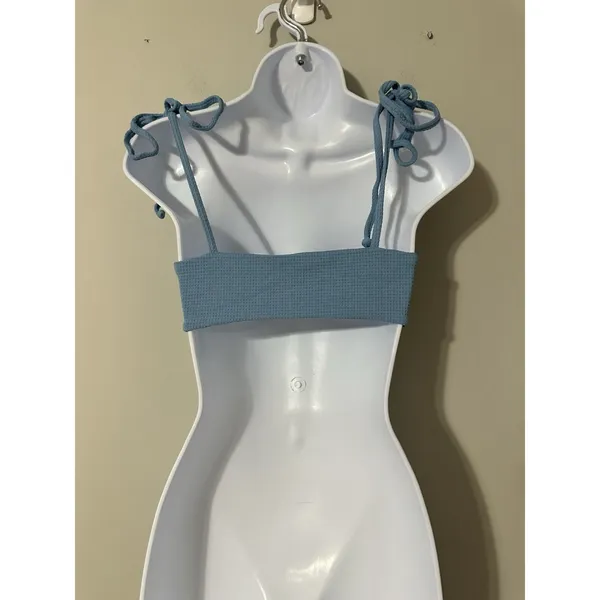 Dippin Daisys Zuma Swim Bikini Top Tides Blue‎ Ribbed NWOT Size S - Image 6