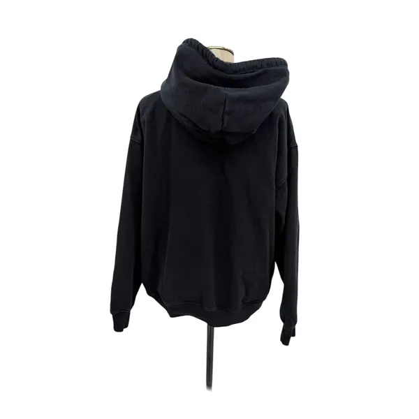 Aritzia TNA Cozy Fleece Hoodie Black Pullover Kangaroo Pocket Oversized Large‎ - Image 7