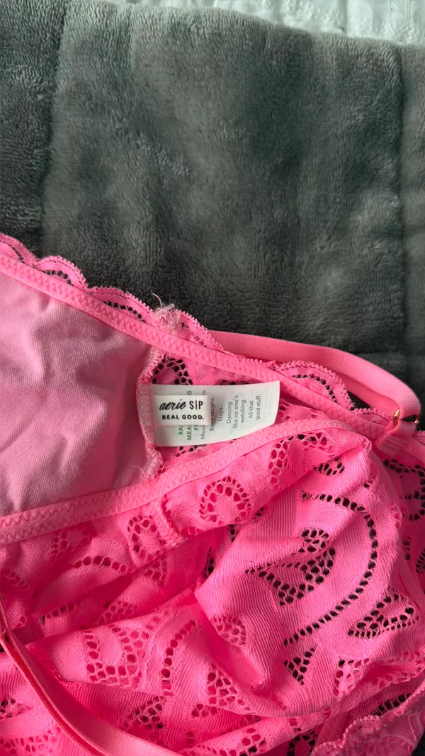 Aerie Top Lace Bralette Pink - Image 3