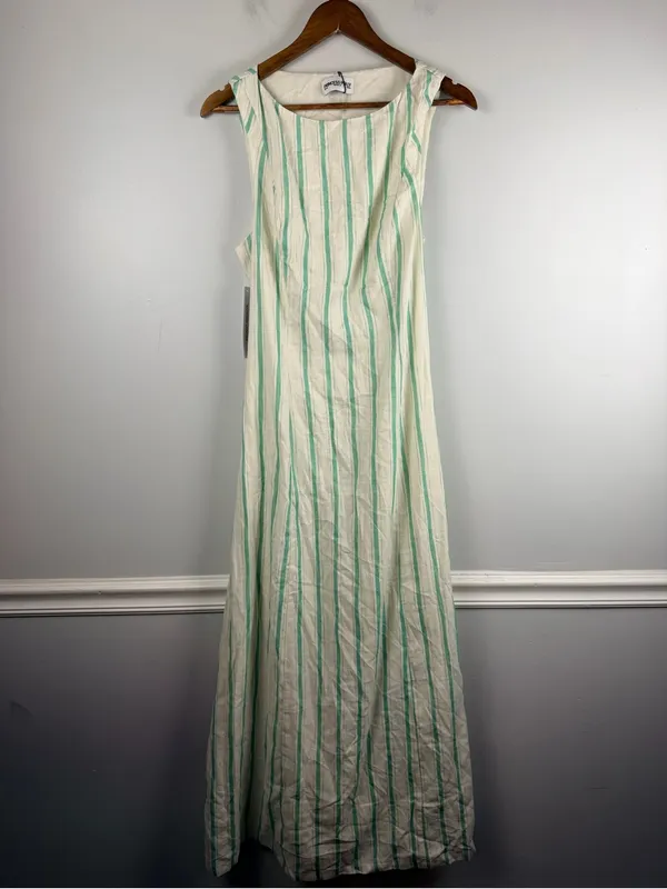 New princess polly Lewisa Stripe Sleeveless Maxi Dress in cream green size 10 - Image 3