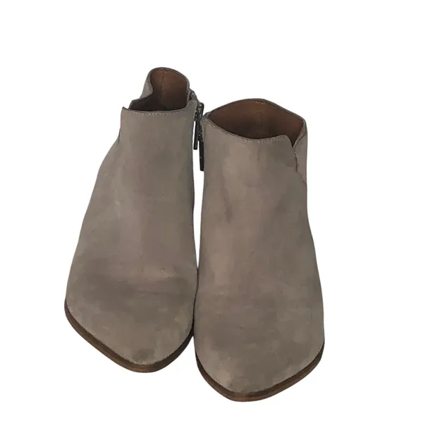 Franco Sarto Spectra Suede Booties 6.5 Tan Pointed Toe Quiet Luxury Fall - Image 6