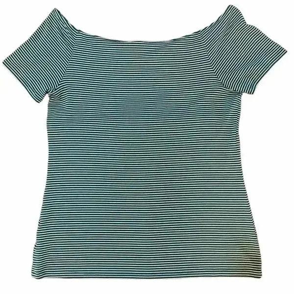 NWOT Old Navy Teal & White Striped XL Classic Shirt - Image 5