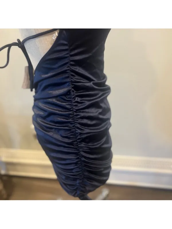Windsor Navy Halter Ruched Mini Dress - Image 4