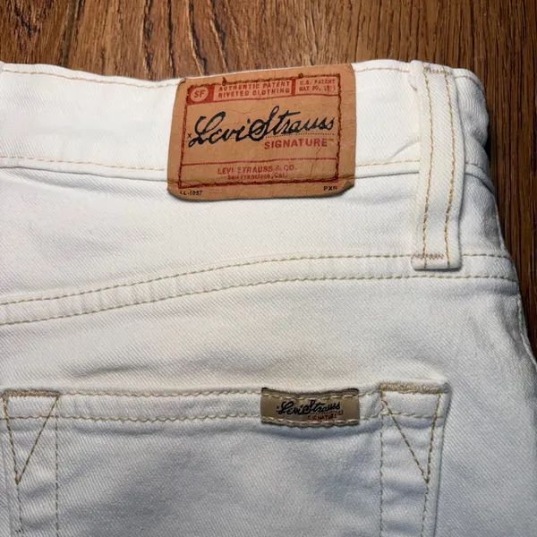 Levi Strauss Signature White Straight Leg Jeans Size 4 28x22 Denim y2k cotton - Image 6