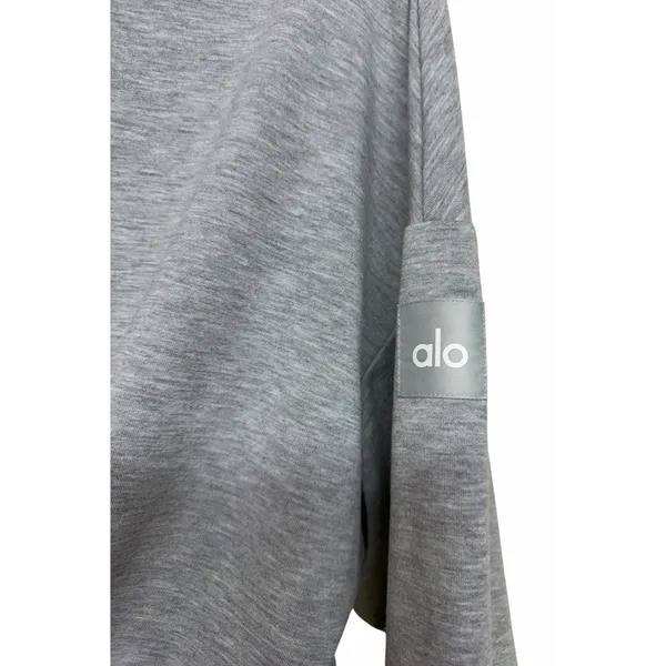 Alo Yoga Dreamy Wrap Pullover Sweatshirt Heather Gray Women's‎ Size Large - Image 8