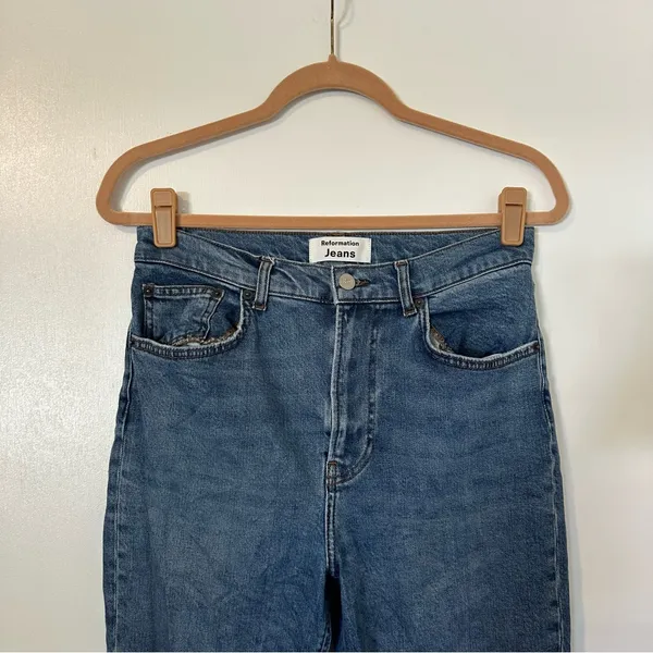 Reformation High Rise Skinny Jeans Syracuse Wash Womens 29 Blue - Image 4