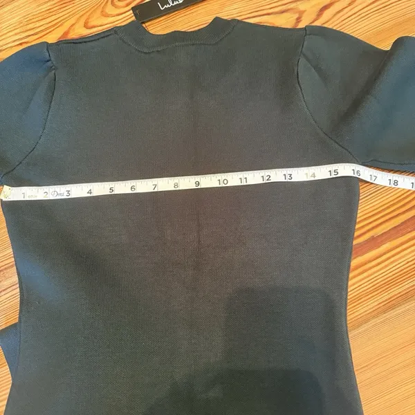 Lulus NWT Sweater Dress Sz MED Rhapsodize‎ Emerald Green Balloon Sleeve Bodycon - Image 11