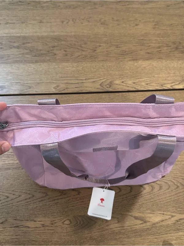 Esvan Pink Mauve Large Tote Bag Shoulder Purse Zip Top Multi Pocket NWT - Image 6