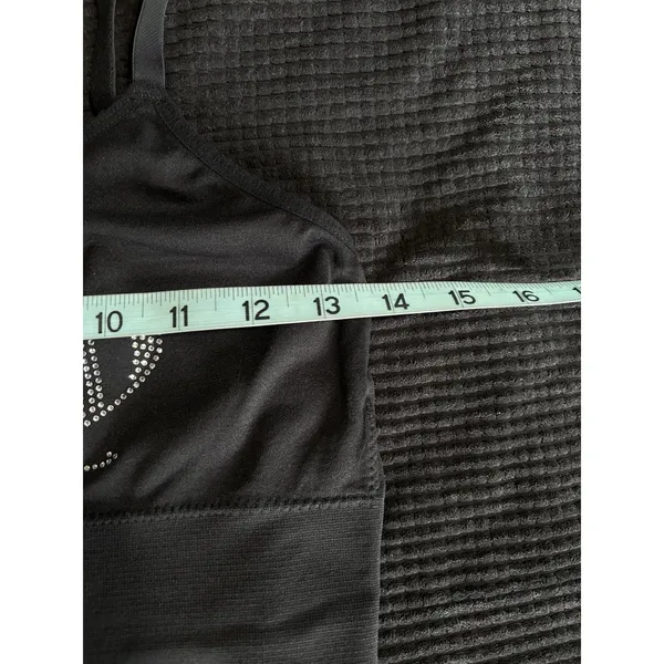 Juicy Couture Black‎ Bling Logo Sports Bra Bralette Size M/L Adjustable Straps - Image 3