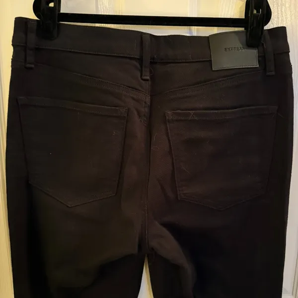 Express Black Jeans Denim Straight Ankle Mid Rise 10 Short / 10S - Image 5
