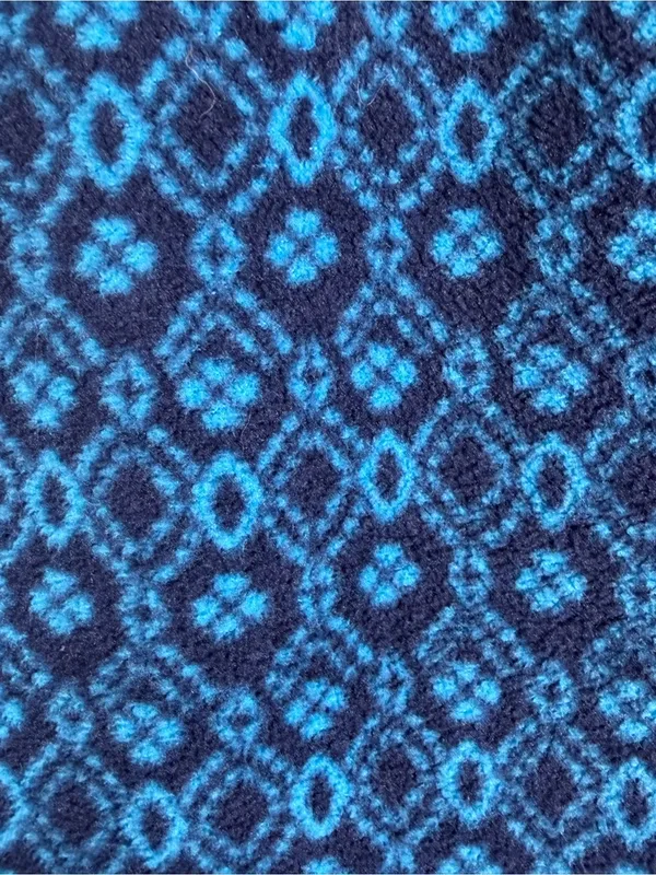 Lands End Women’s XL 18 Blue Teal Geometric Fleece Quarter Zip Pullover Gorpcore - Image 9