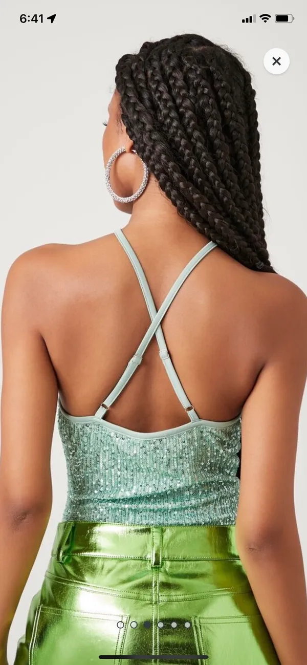 Forever 21 Sequin crisscross Bodysuit - Image 3