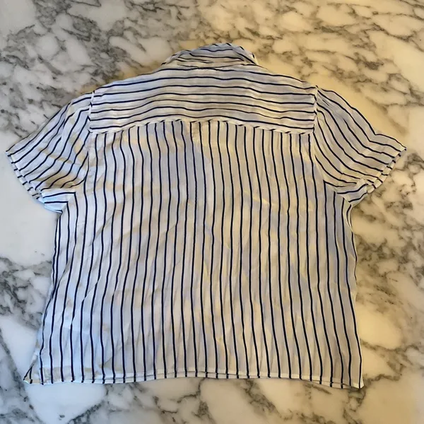 NWT J crew Sheer popover top in crepe de chine Sz 10 Sold Out - tear in front - Image 8