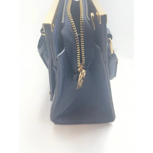 Dune London Navy Blue Structured Satchel Handbag Gold Hardware Women's Purse - Image 2