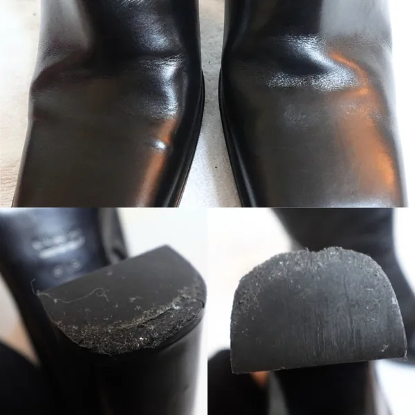 Vintage Tom Ford Gucci Black Square Toe Platform Heel Boots Size 8.5 (w/ OG Box) - Image 7