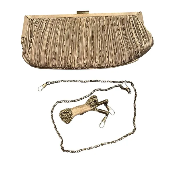Silver Evening Clutch Convertible Crossbody Bag - Image 3