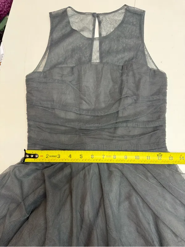 Alice + Olivia Sleeveless Charcoal Gray Mesh Bodice Party Dress size S - Image 6
