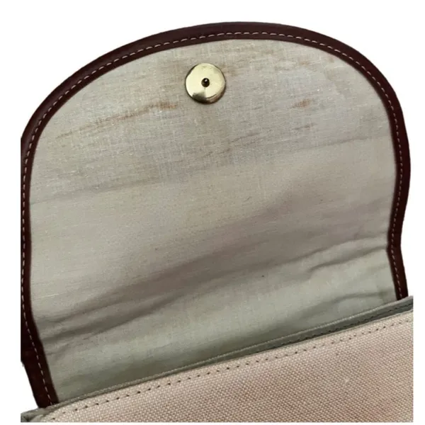 Linea Nuova canvas/leather top handle bag Satchel Woven Neutral - Image 4